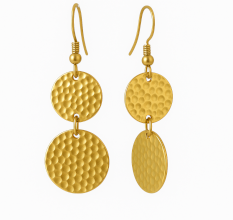 Hammered Roud Disc dangle earring, Brass handmade jewelry manufacturer